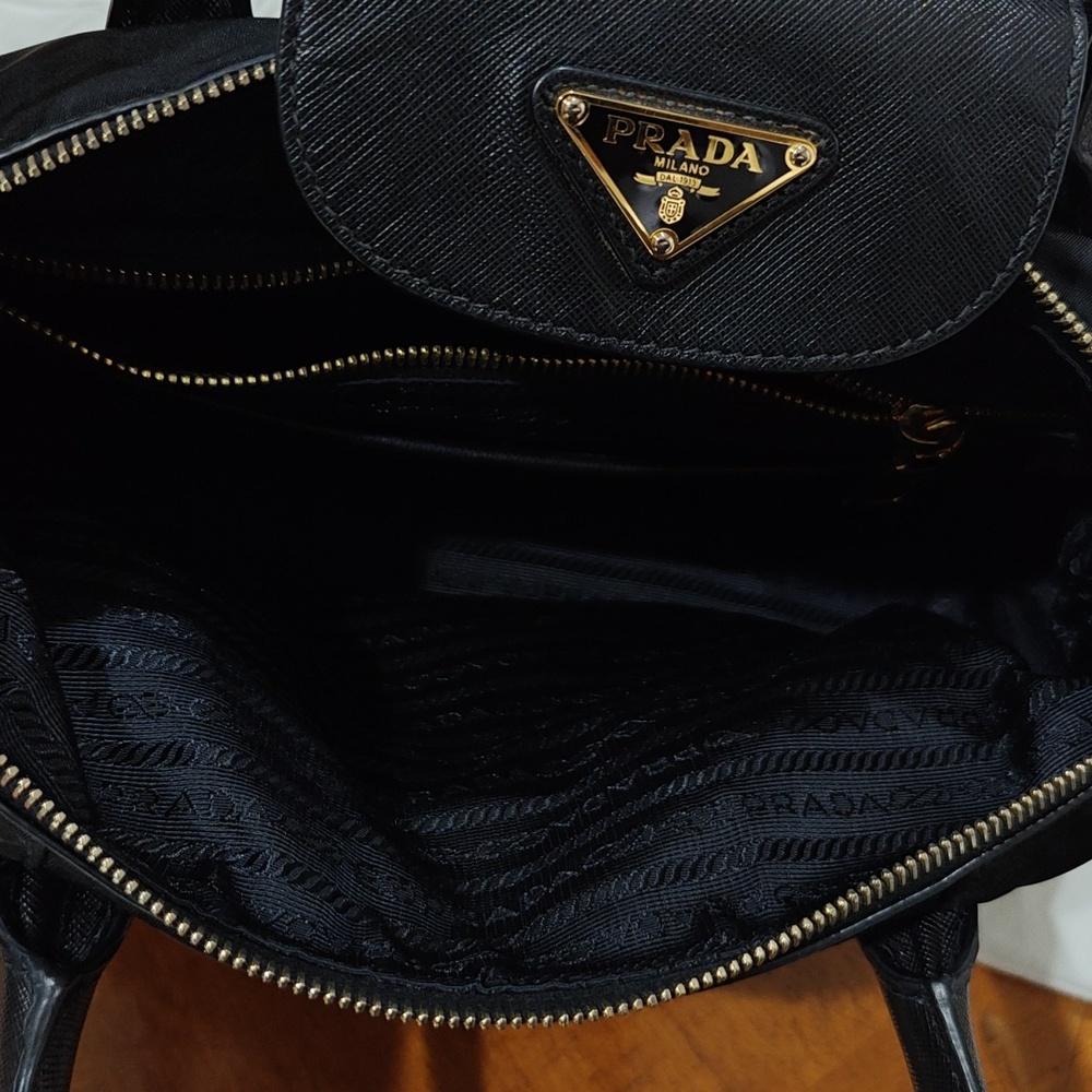 Prada Black Nylon And Leather Satchel Bag - Picture 13 of 17